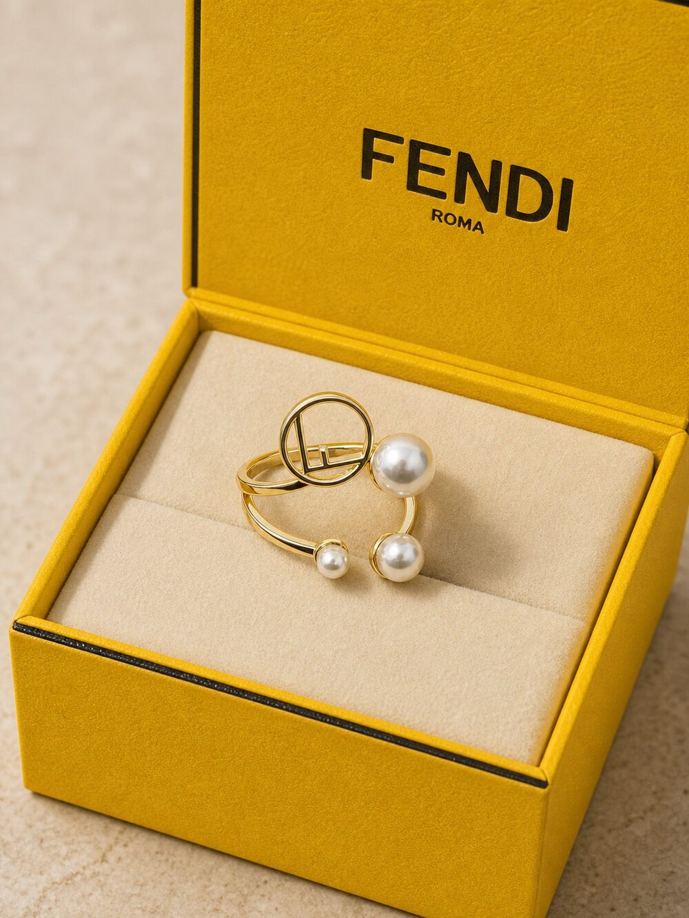 Fendi Modern Designer Ring Style 3 | New with Box - Picture 2 of 9